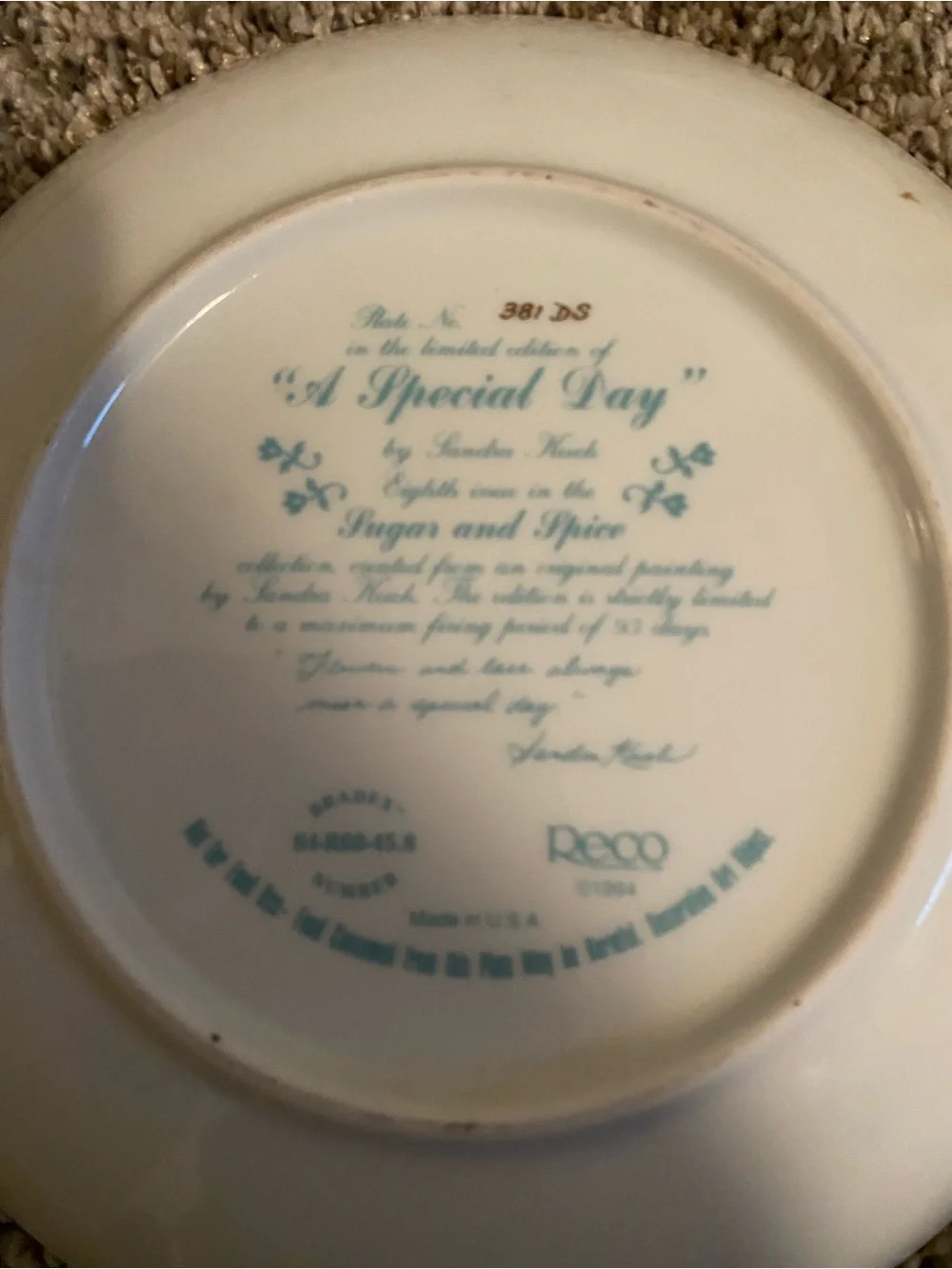 Decorative Victorian Girl Portrait  “A Special Day” Collector Plate in Gold Trim